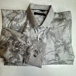 The Paribito Mens Kurta Sz Large Gray Collared Long Sleeve Button Down Shirt